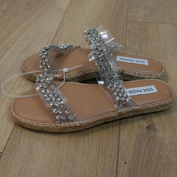 Steve Madden Vanyal Rhinestone Espadrille Summer Sandals NWOB Size 7.5 - Picture 1 of 8